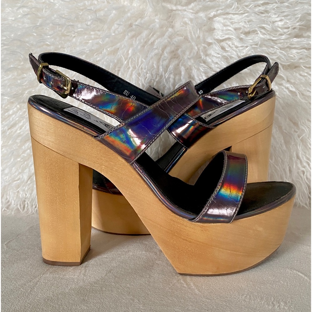 Platform Holographic Heels Audrey Kitching for Nasty Gal